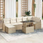 Havesofa Sæt med pude med opbevaring 8 pcs Beige og creme