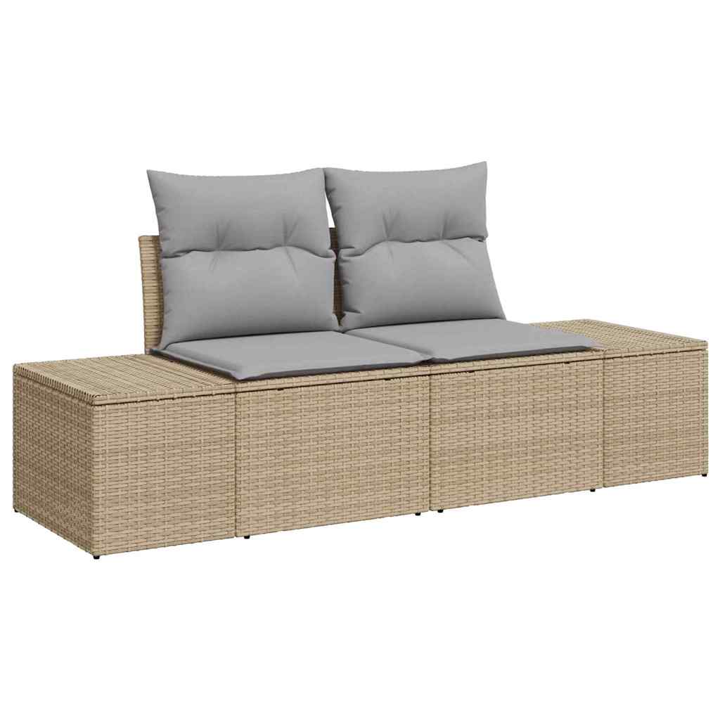 Havesofa Sæt med pude 7 pcs Beige og lys grå