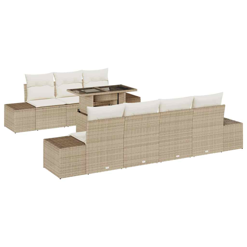 Havesofa Sæt med pude 8 pcs Beige og creme