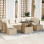 Havesofa Sæt med pude 8 pcs Beige og creme
