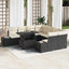 Havesofa Sæt med pude 9 pcs Sort og Cream polyrattan