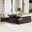 Havesofa Sæt med pude 9 pcs Brun og Creme polyrattan