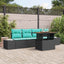 Havesofa Sæt 5 stk. Sort Poly rattan