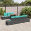 Havesofa Sæt 8 stk. Sort Poly rattan
