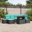 Havesofa Sæt 7 stk. Sort Poly rattan
