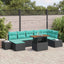 Havesofa Sæt 8 stk. Sort Poly rattan