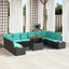 Havesofa Sæt 11 stk. Sort Poly rattan