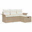 Havesofa Sæt 4 stk. Beige og creme polyrattan