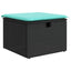 Havesofa Sæt med pude 4 pcs Sort og turkis polyrattan