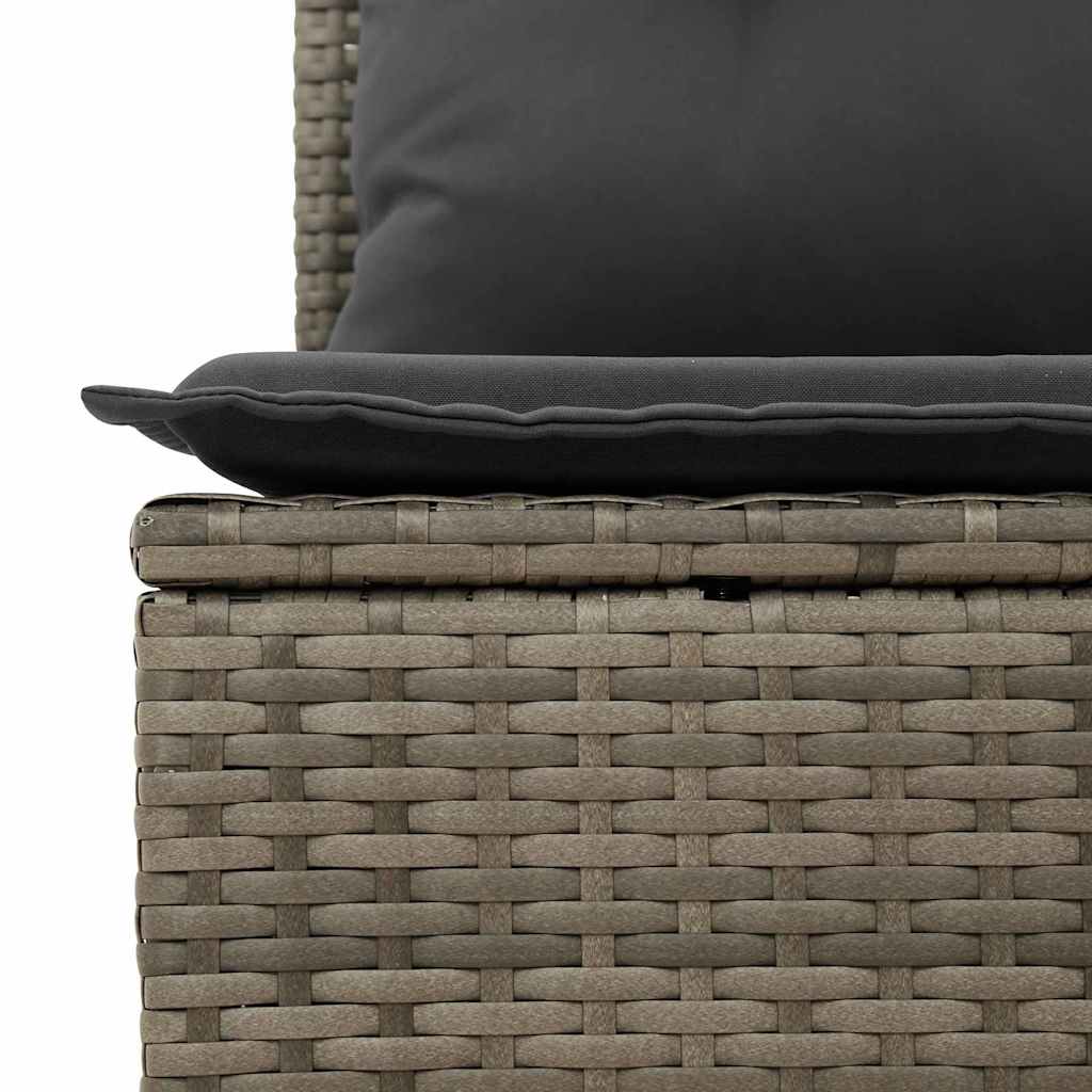 Havesofa Sæt med pude med opbevaring 5 pcs Grå polyrattan