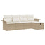 Havesofa Sæt 5 stk. Beige og creme polyrattan