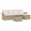 Havesofa Sæt 6 stk. Beige og creme polyrattan