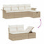 Havesofa Sæt 6 stk. Beige og creme polyrattan