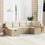 Havesofa Sæt med pude 6 pcs Beige og creme polyrattan