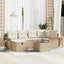 Havesofa Sæt med pude 7 pcs Beige og creme polyrattan
