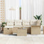 Havesofa Sæt med pude 7 pcs Beige og creme polyrattan