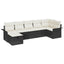 Havesofa Sæt med pude 7 pcs Sort og Cream polyrattan