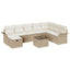 Havesofa Sæt med pude 9 pcs Beige og creme polyrattan