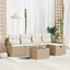 Havesofa Sæt med pude 6 pcs Beige og creme polyrattan