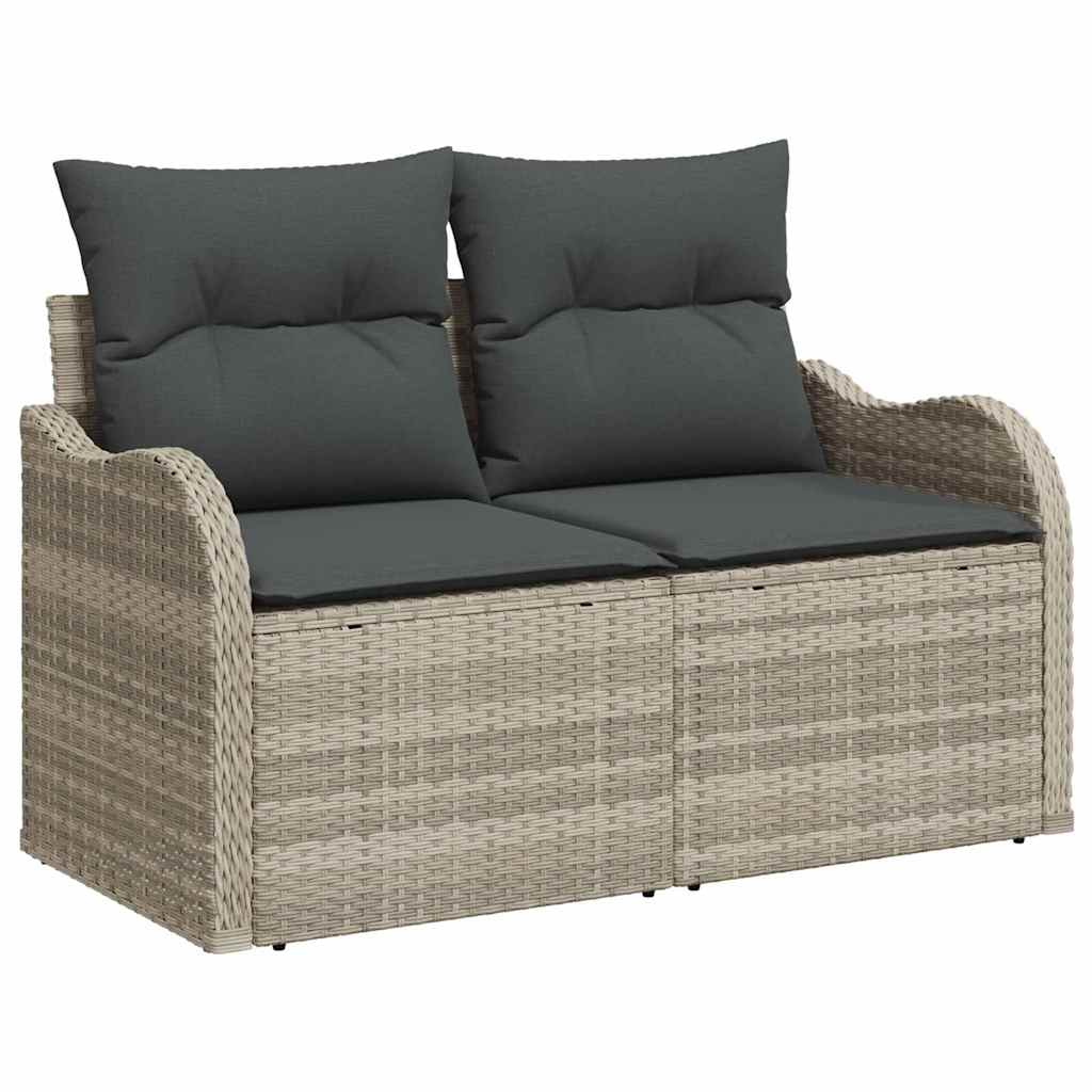 Havesofa Sæt 7 stk. 6-Antal sæder Lysegrå polyrattan