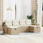 Sofa Sæt med pude 6 pcs Beige og creme polyrattan