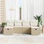 Sofa Sæt med pude 6 pcs Beige og creme polyrattan