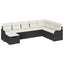 Sofa Sæt 8 stk. 8-Antal sæder Sort og Cream polyrattan