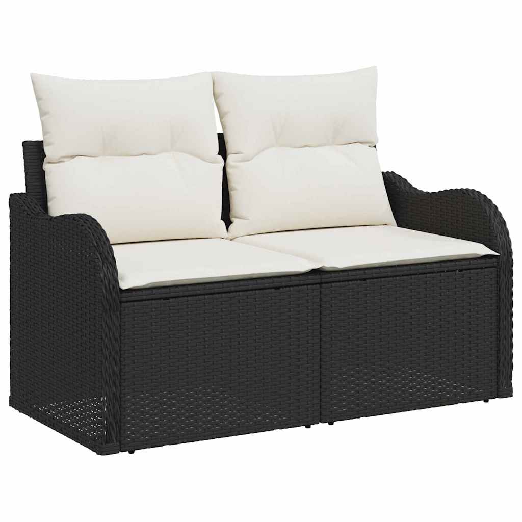 Sofa Sæt 8 stk. 8-Antal sæder Sort og Cream polyrattan