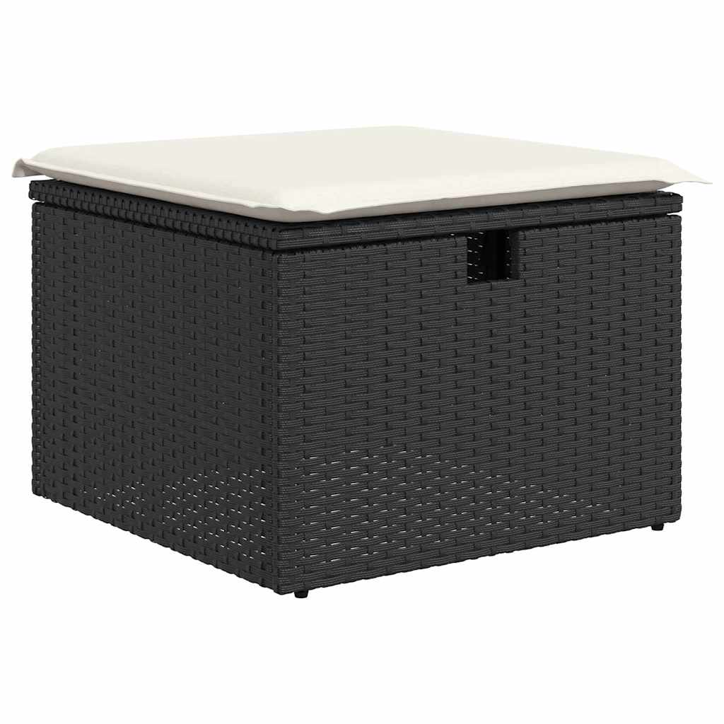 Sofa Sæt 8 stk. 8-Antal sæder Sort og Cream polyrattan