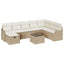 Sofa Sæt med pude 9 pcs Beige og creme polyrattan