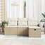 Sofa Sæt med pude 4 pcs Beige og creme polyrattan