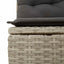 Sofa Sæt med pude med opbevaring Lysegrå polyrattan