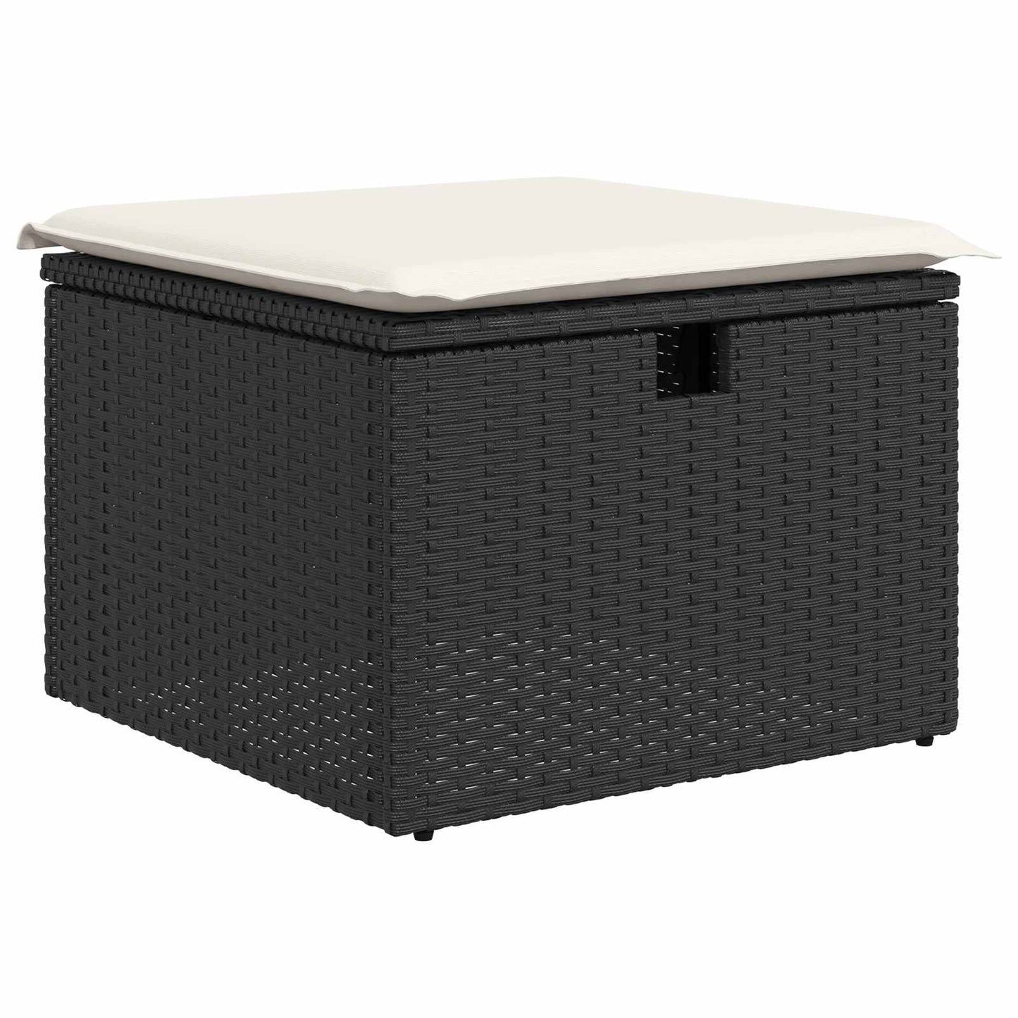 Sofa Sæt med pude med opbevaring 6 pcs Sort og Cream polyrattan