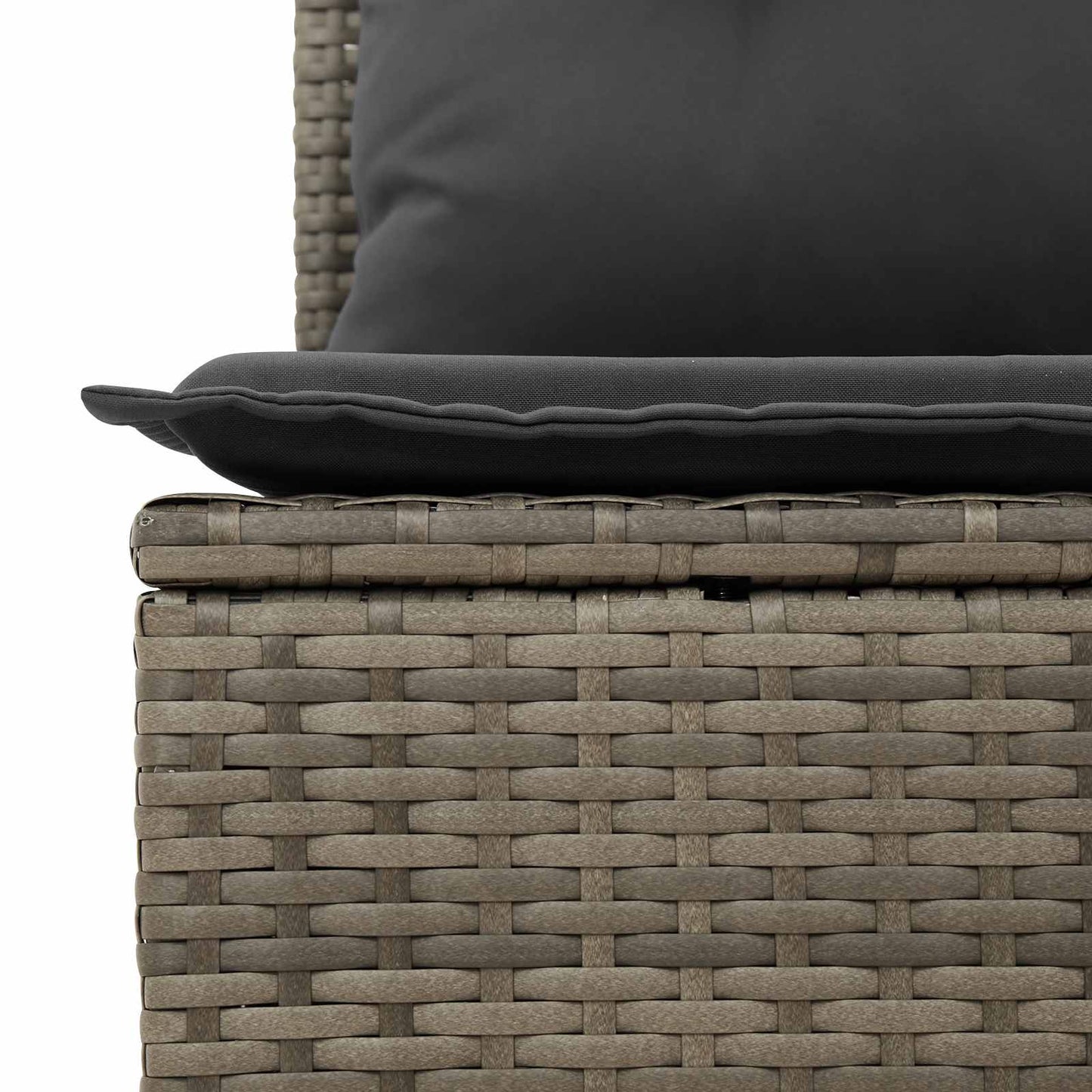Sofa Sæt med pude med opbevaring Grå polyrattan
