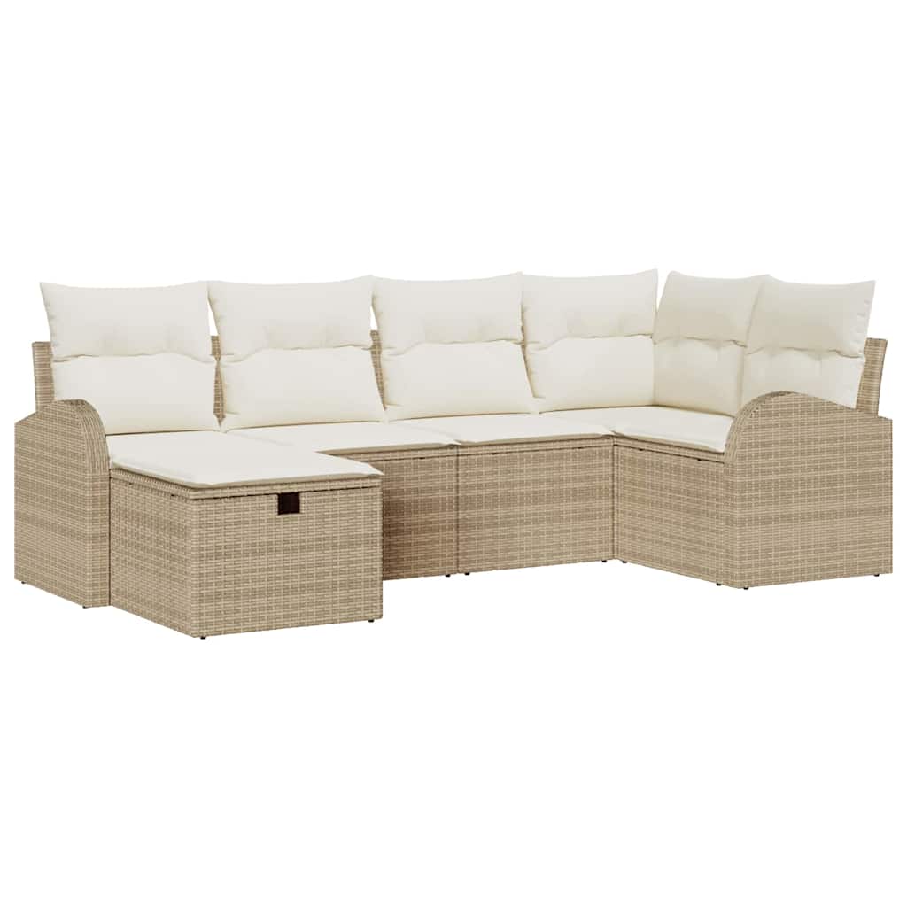 Sofa Sæt med pude med opbevaring Beige og creme polyrattan