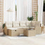 Sofa Sæt med pude 7 pcs Beige og creme polyrattan