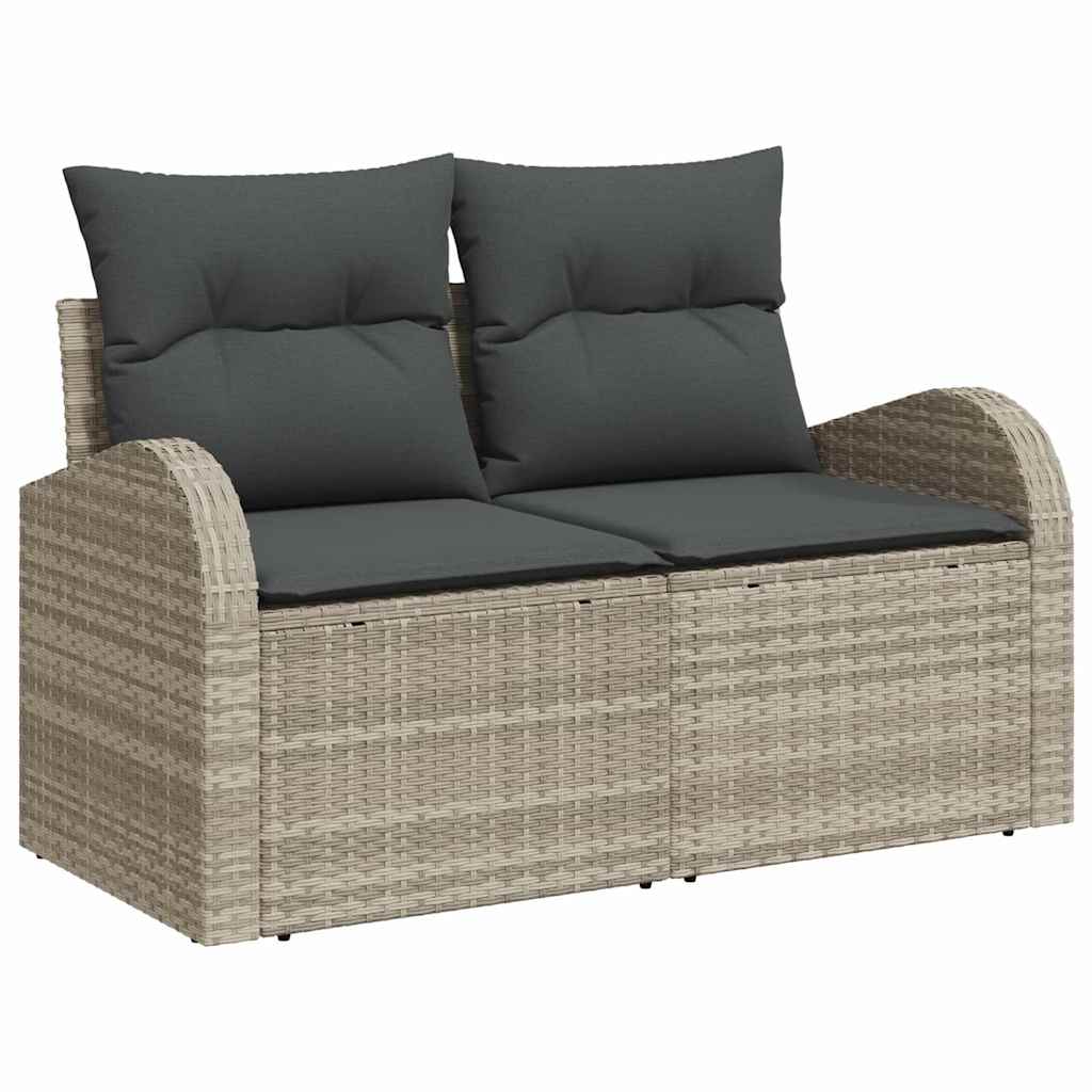 Sofa Sæt 7 stk. Lysegrå polyrattan