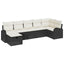 Sofa Sæt med pude med opbevaring 7 pcs Sort og Cream polyrattan