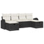 Sofa Sæt med pude med opbevaring 6 pcs Sort og Cream polyrattan