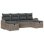 Sofa Sæt 6 stk. Grå polyrattan