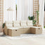 Sofa Sæt med pude 6 pcs Beige og creme polyrattan