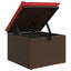 Sofa Sæt med pude med opbevaring 9 pcs Brun og Rød polyrattan