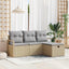 Sofa Sæt 4 stk. 4-Antal sæder Beige og lys grå polyrattan