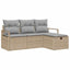 Sofa Sæt 4 stk. 4-Antal sæder Beige og lys grå polyrattan