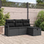 Sofa Sæt med pude med opbevaring 4 pcs Sort polyrattan