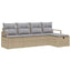 Sofa Sæt 5 stk. 5-Antal sæder Beige og lys grå polyrattan