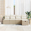 Sofa Sæt 5 stk. 5-Antal sæder Beige og creme polyrattan