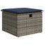 Sofa Sæt med pude 5 pcs Grå og Marineblå polyrattan