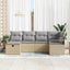 Sofa Sæt 6 stk. 6-Antal sæder Beige og lys grå polyrattan