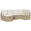 Sofa Sæt 6 stk. 6-Antal sæder Beige og creme polyrattan